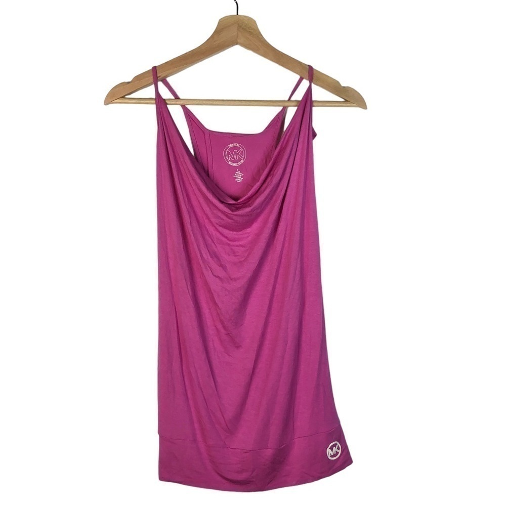 Michael Kors Fuchsia Plum Blossom Pink Cowl Neck Tank Top S
